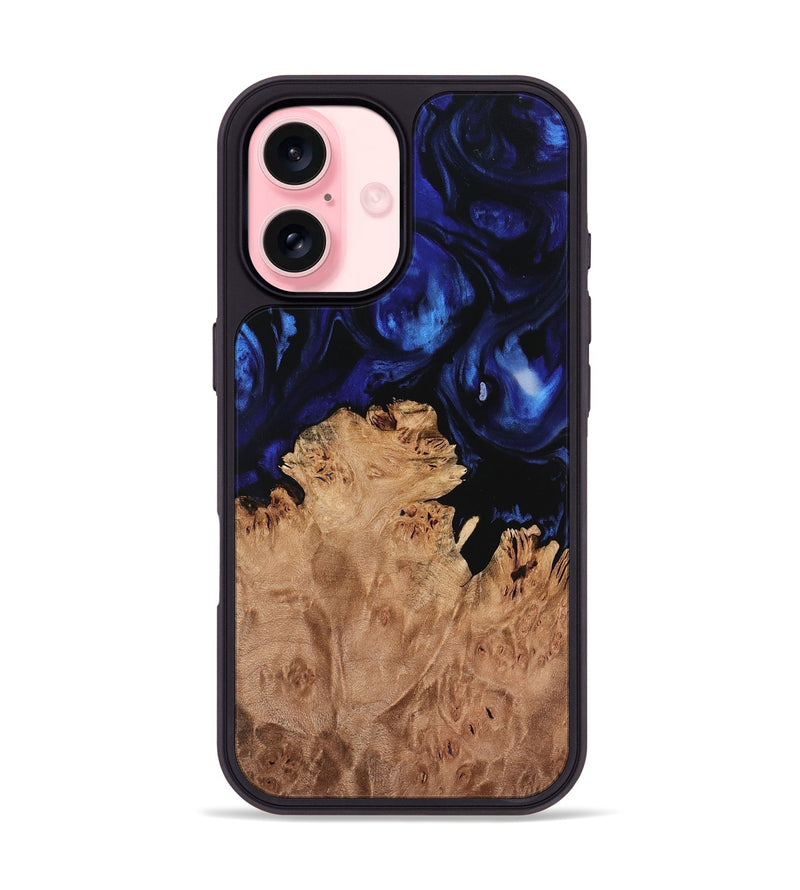 iPhone 16 Wood Phone Case - Cailyn (Blue, 733574)