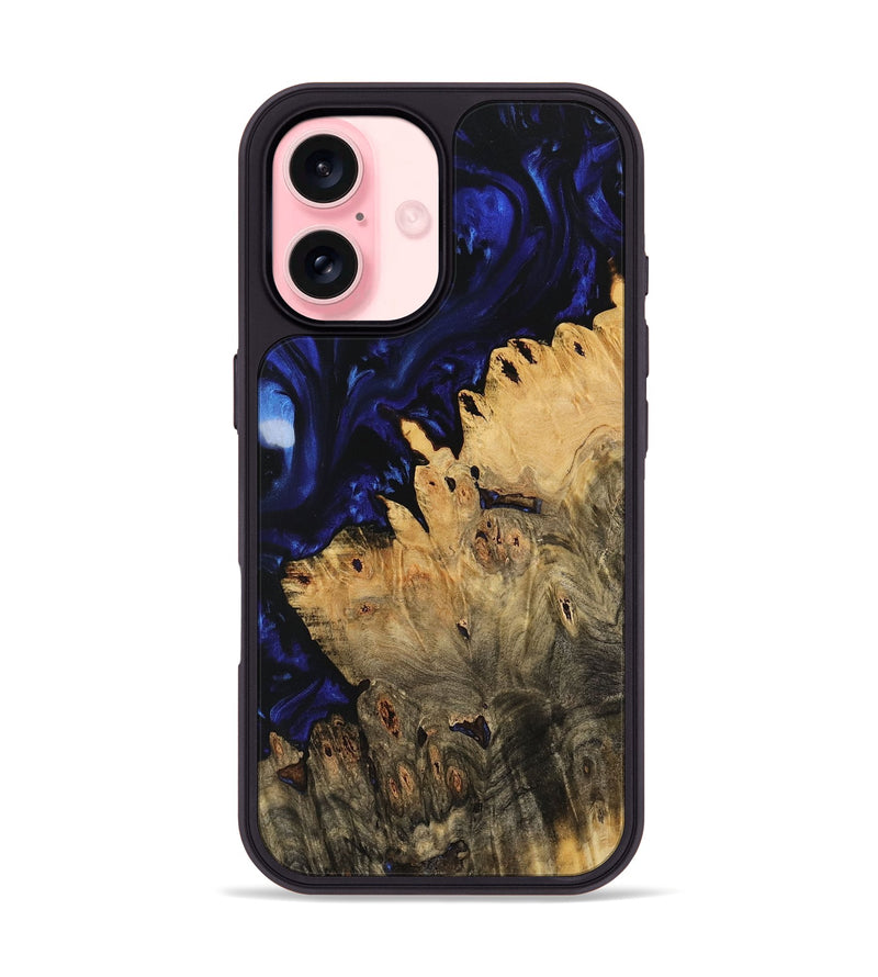 iPhone 16 Wood Phone Case - Evalena (Blue, 733575)