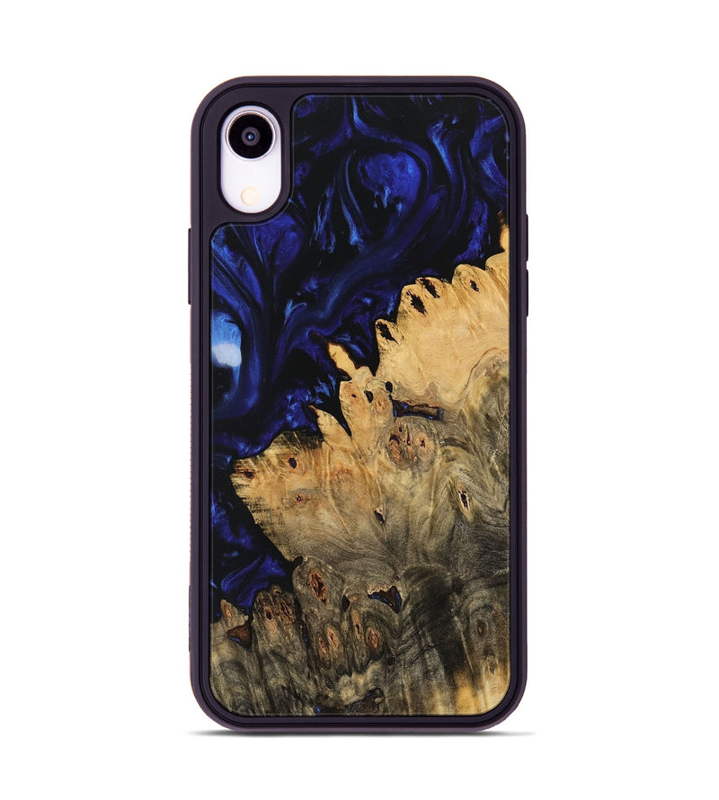 iPhone Xr Wood Phone Case - Evalena (Blue, 733575)