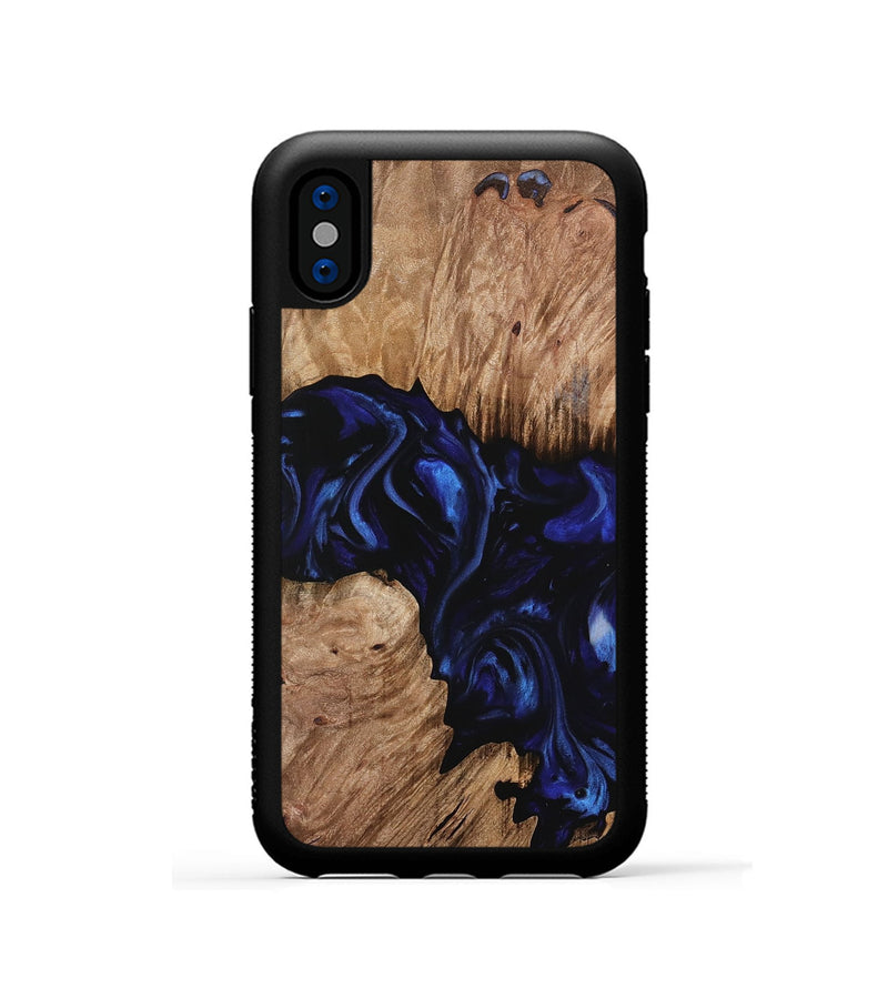 iPhone Xs Wood Phone Case - Taina (Blue, 733577)