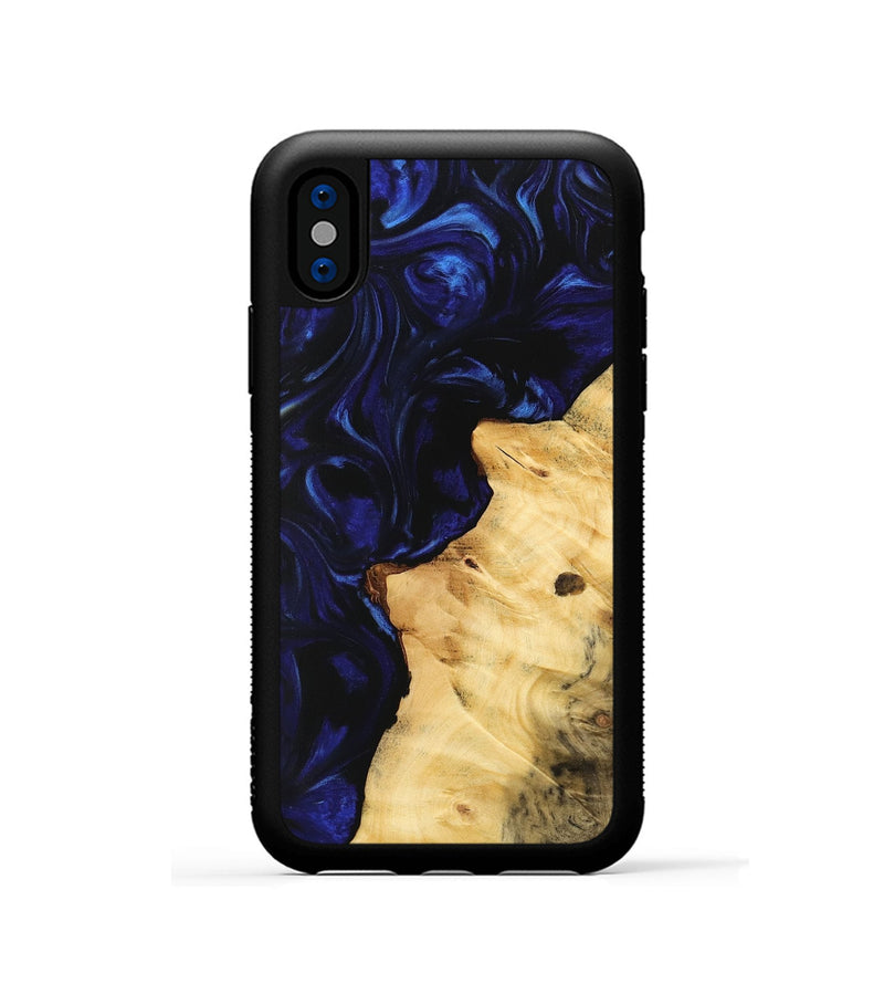 iPhone Xs Wood Phone Case - Bobby (Blue, 733578)