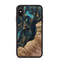 iPhone Xs Max Wood Phone Case - Melhem (Teal & Gold, 733579)