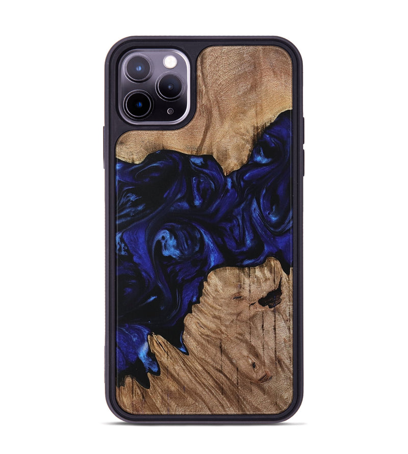 iPhone 11 Pro Max Wood Phone Case - Author (Blue, 733583)