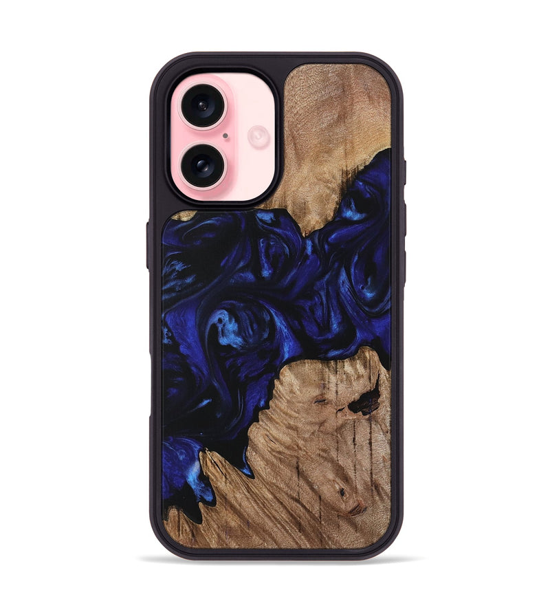 iPhone 16 Wood Phone Case - Author (Blue, 733583)