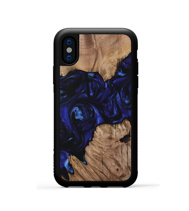 iPhone Xs Wood Phone Case - Author (Blue, 733583)