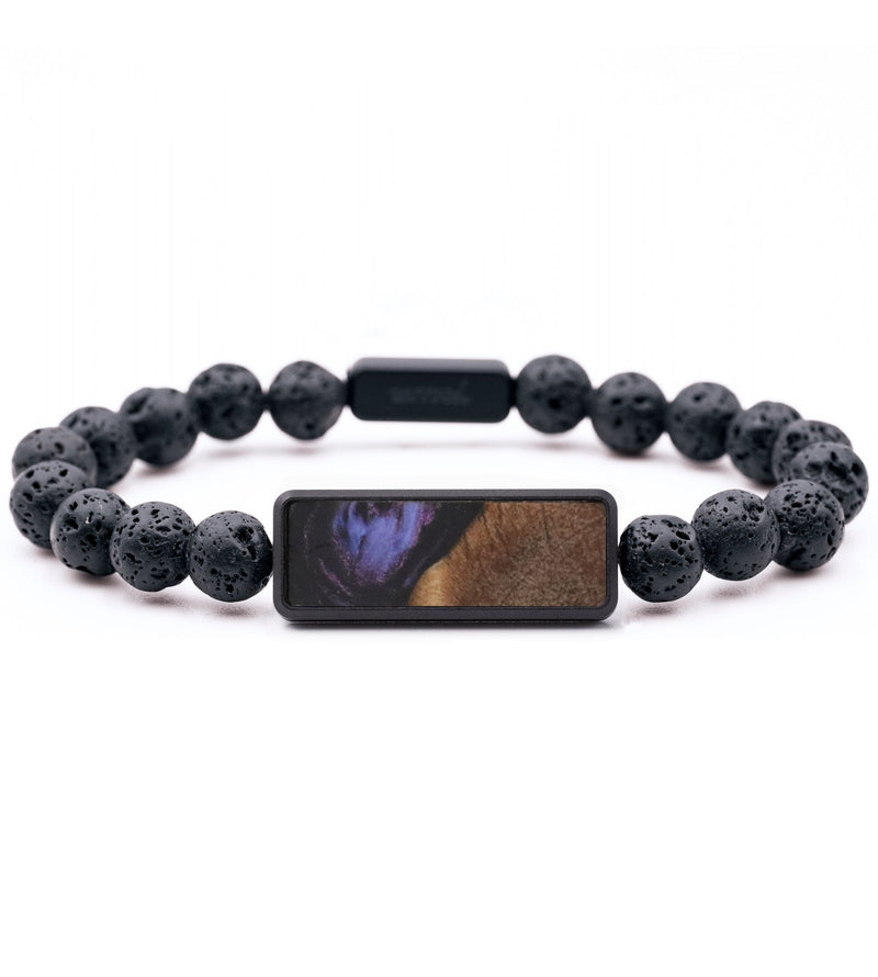 Lava Bead Wood Bracelet - Kassandra (Purple, 733587)