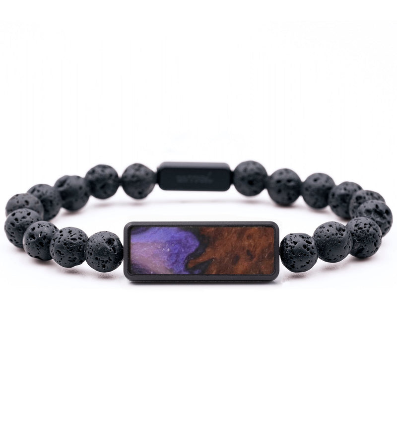 Lava Bead Wood Bracelet - Margot (Purple, 733588)