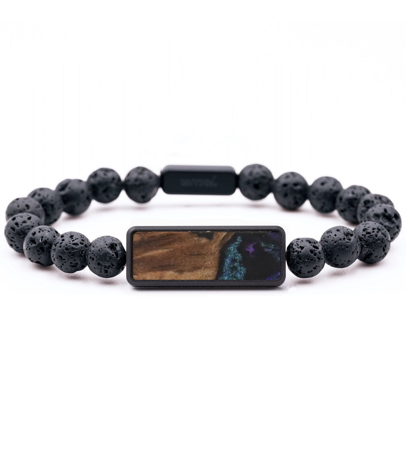 Lava Bead Wood Bracelet - Pablo (Purple, 733590)