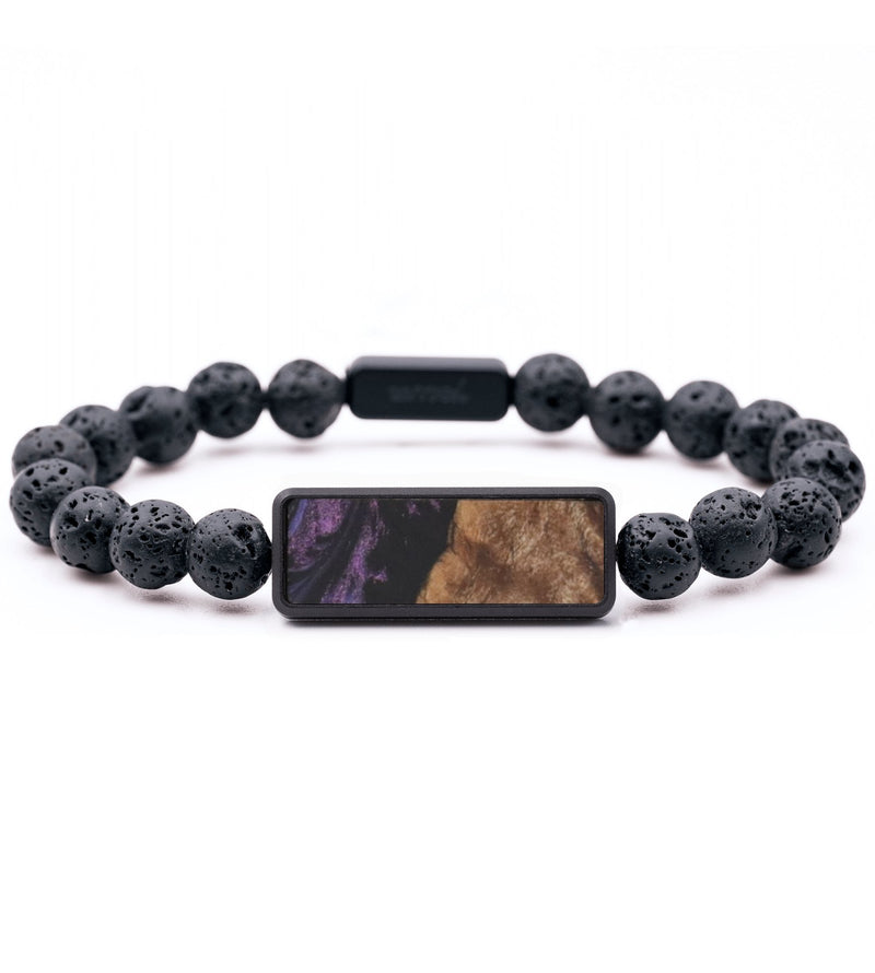 Lava Bead Wood Bracelet - Danica (Purple, 733592)