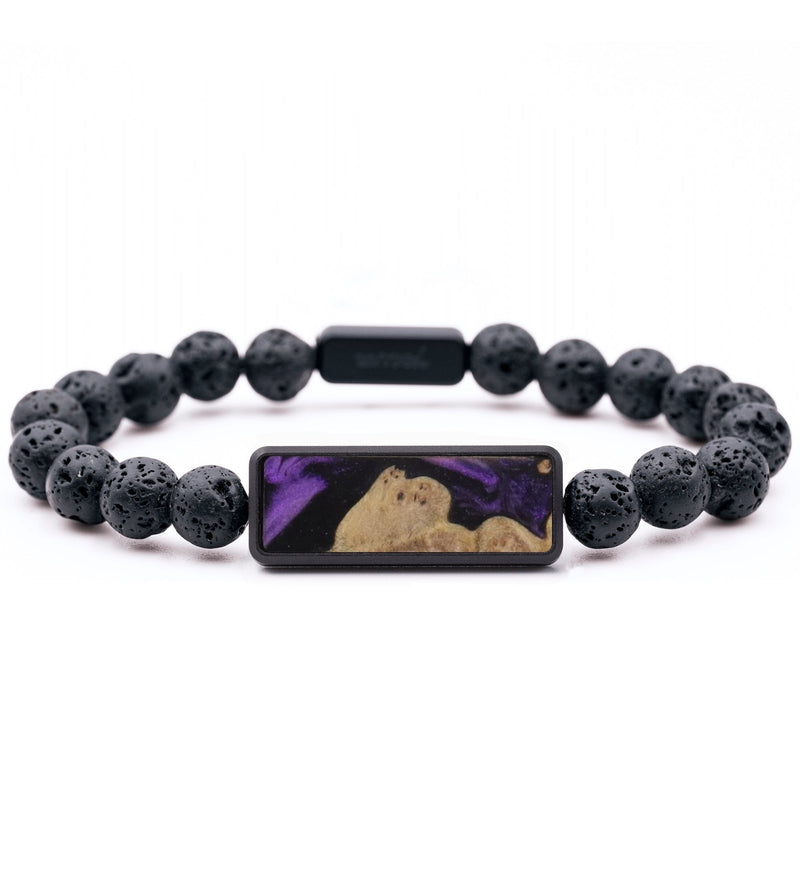 Lava Bead Wood Bracelet - Francis (Purple, 733594)