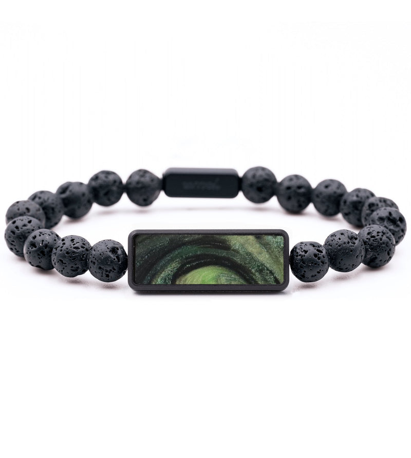 Lava Bead ResinArt Bracelet - Lynn (Green, 733598)