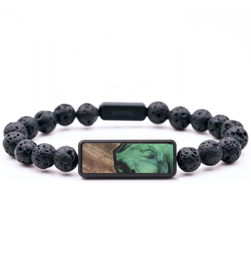 Lava Bead Wood Bracelet - Corey (Green, 733602)