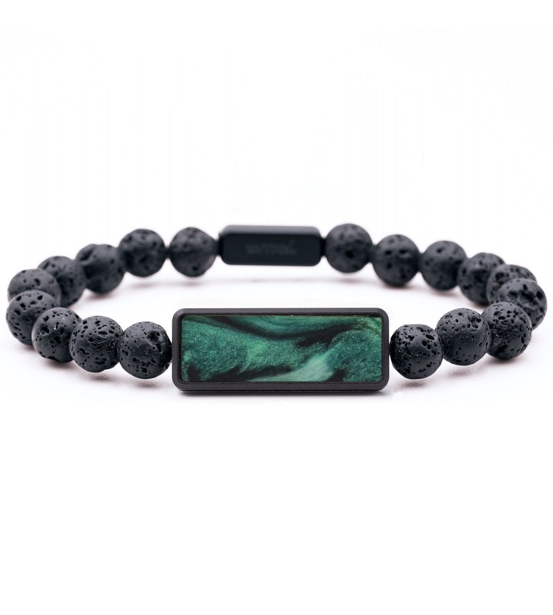 Lava Bead Wood Bracelet - Wayne (Green, 733604)