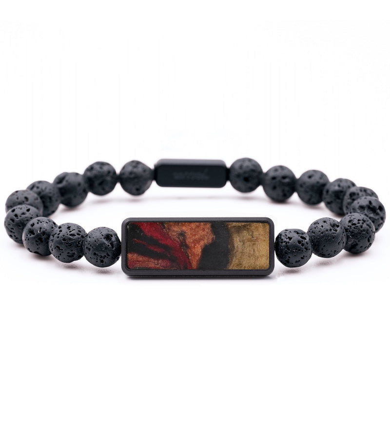 Lava Bead Wood Bracelet - Oscar (Red, 733614)