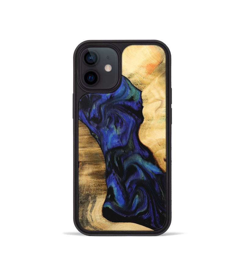 iPhone 12 mini Wood Phone Case - Glynis (Blue, 733726)