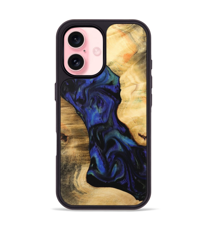 iPhone 16 Wood Phone Case - Glynis (Blue, 733726)