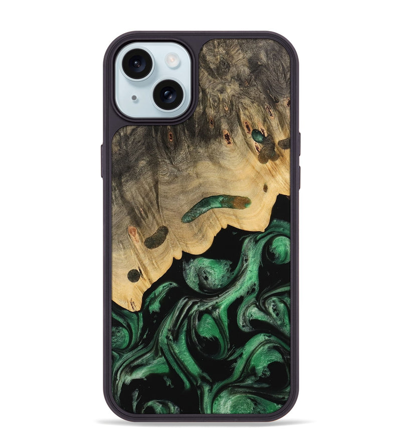 iPhone 15 Plus Wood Phone Case - Freddie (Green, 733745)