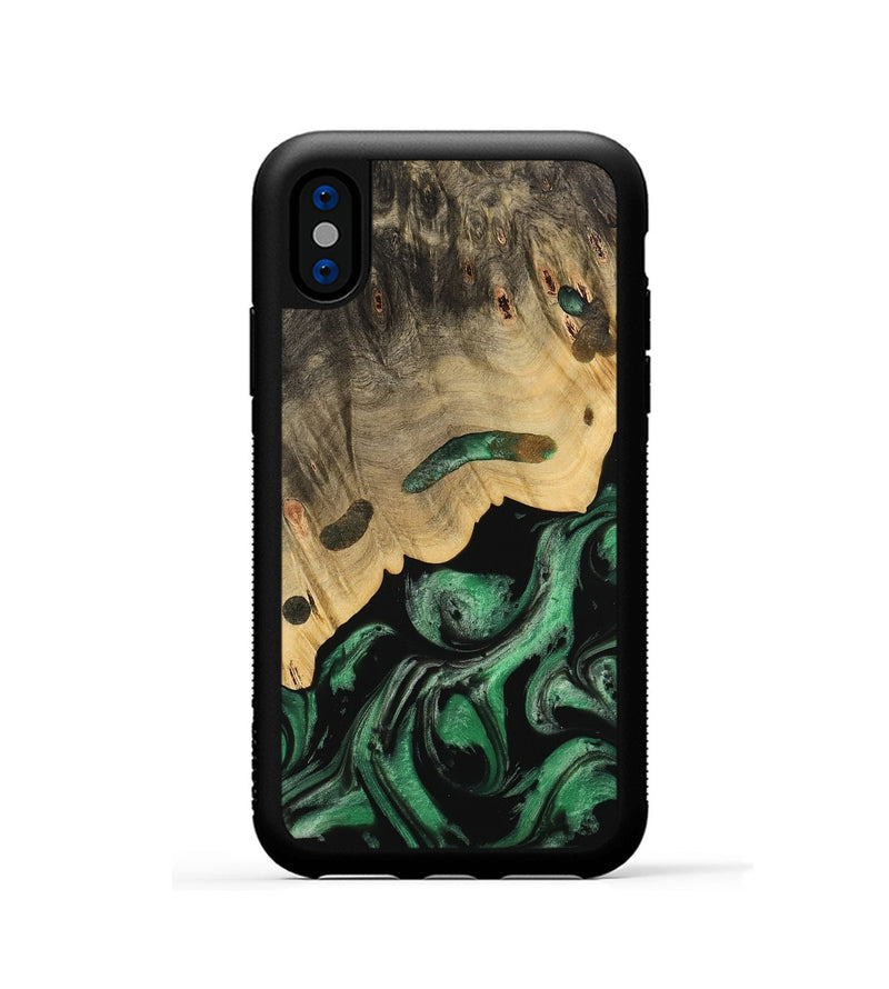 iPhone Xs Wood Phone Case - Freddie (Green, 733745)