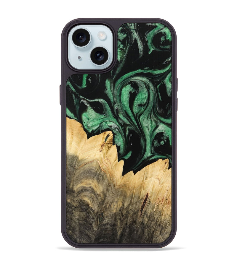 iPhone 15 Plus Wood Phone Case - Haden (Green, 733747)