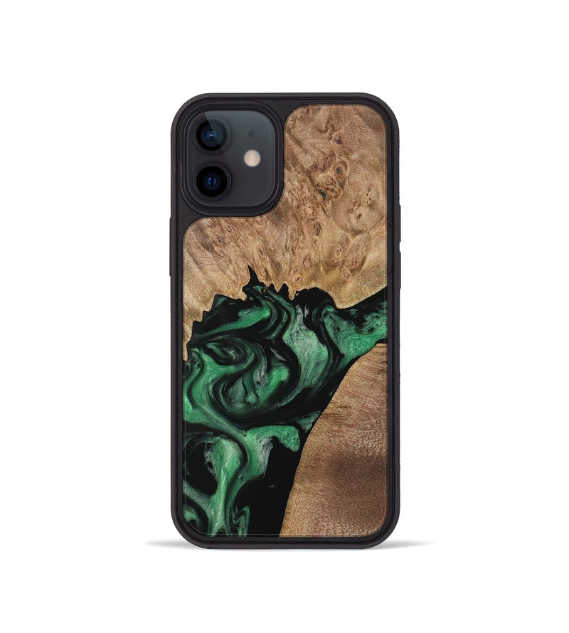 iPhone 12 mini Wood Phone Case - Melissa (Green, 733748)