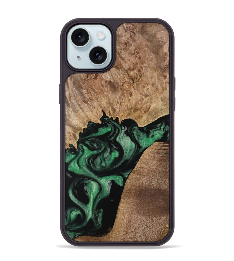 iPhone 15 Plus Wood Phone Case - Melissa (Green, 733748)