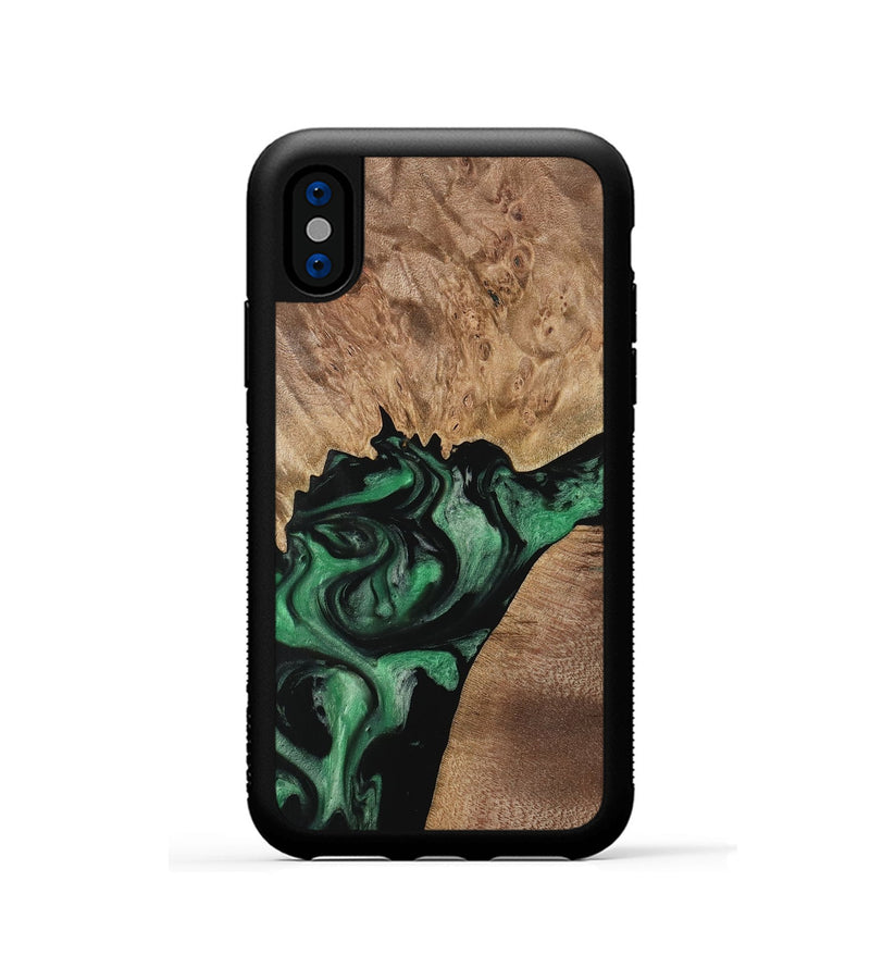 iPhone Xs Wood Phone Case - Melissa (Green, 733748)