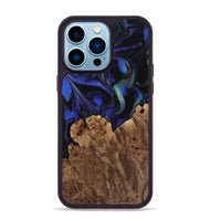 iPhone 14 Pro Max Wood Phone Case - Lenon (Blue, 733749)