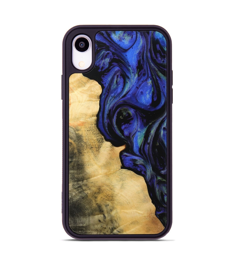 iPhone Xr Wood Phone Case - Makiko (Blue, 733752)