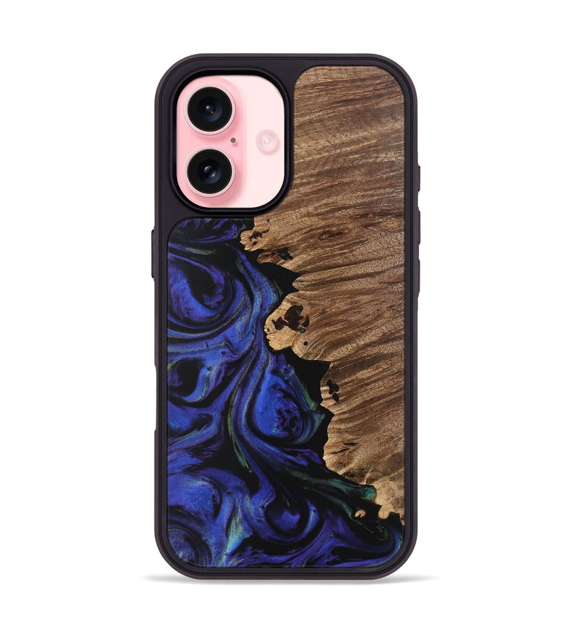 iPhone 16 Wood Phone Case - Tilly (Blue, 733753)