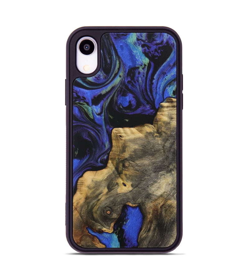 iPhone Xr Wood Phone Case - Chatri (Blue, 733754)