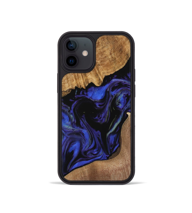 iPhone 12 mini Wood Phone Case - Rakhuma (Blue, 733756)