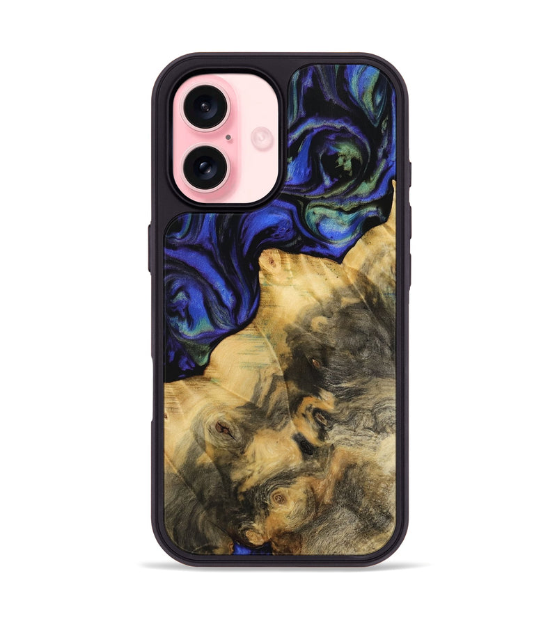 iPhone 16 Wood Phone Case - Freddy (Blue, 733757)