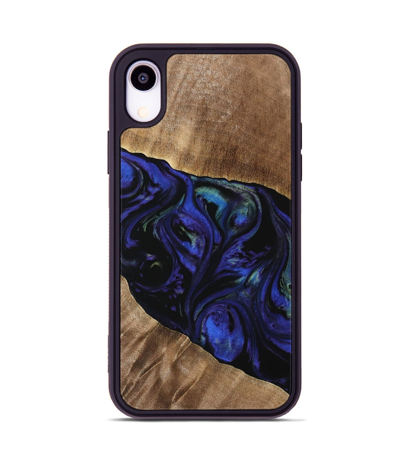 iPhone Xr Wood Phone Case - HuuLiem (Blue, 733759)