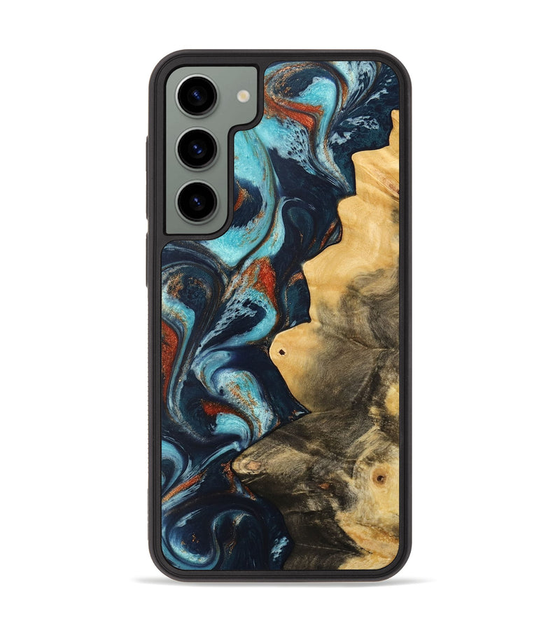 Galaxy S23 Plus Wood Phone Case - Pamala (Teal & Gold, 733766)