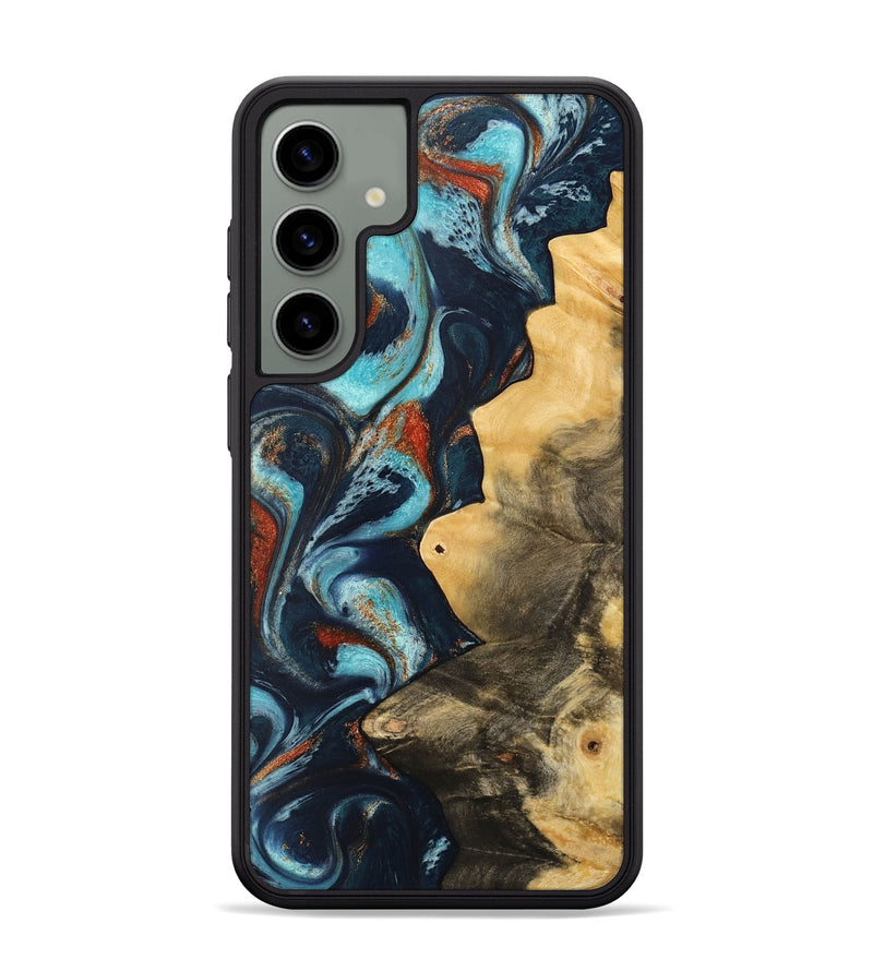 Galaxy S24 Plus Wood Phone Case - Pamala (Teal & Gold, 733766)