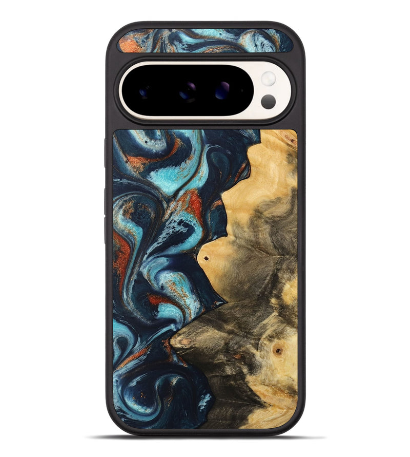 Pixel 9 Pro XL Wood Phone Case - Pamala (Teal & Gold, 733766)