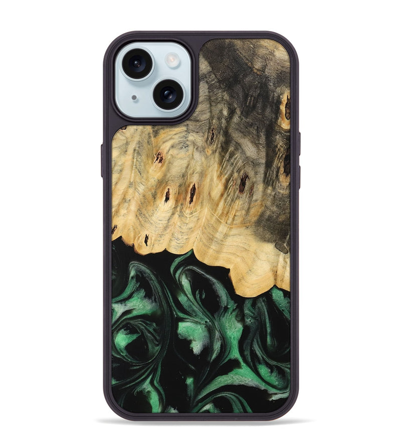 iPhone 15 Plus Wood Phone Case - Janaya (Green, 733770)