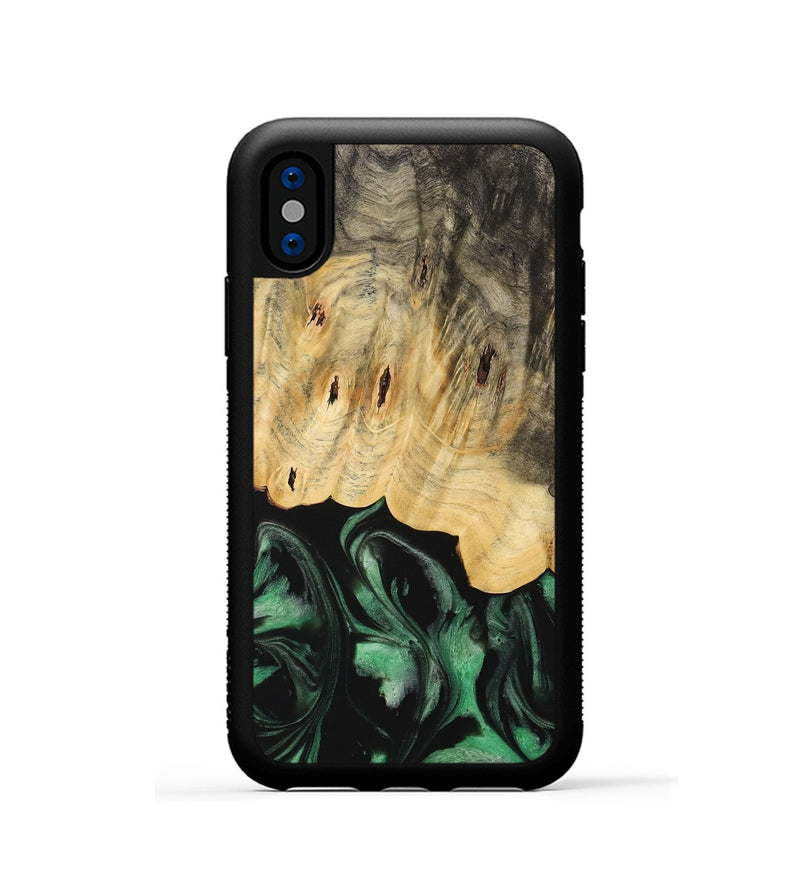 iPhone Xs Wood Phone Case - Janaya (Green, 733770)