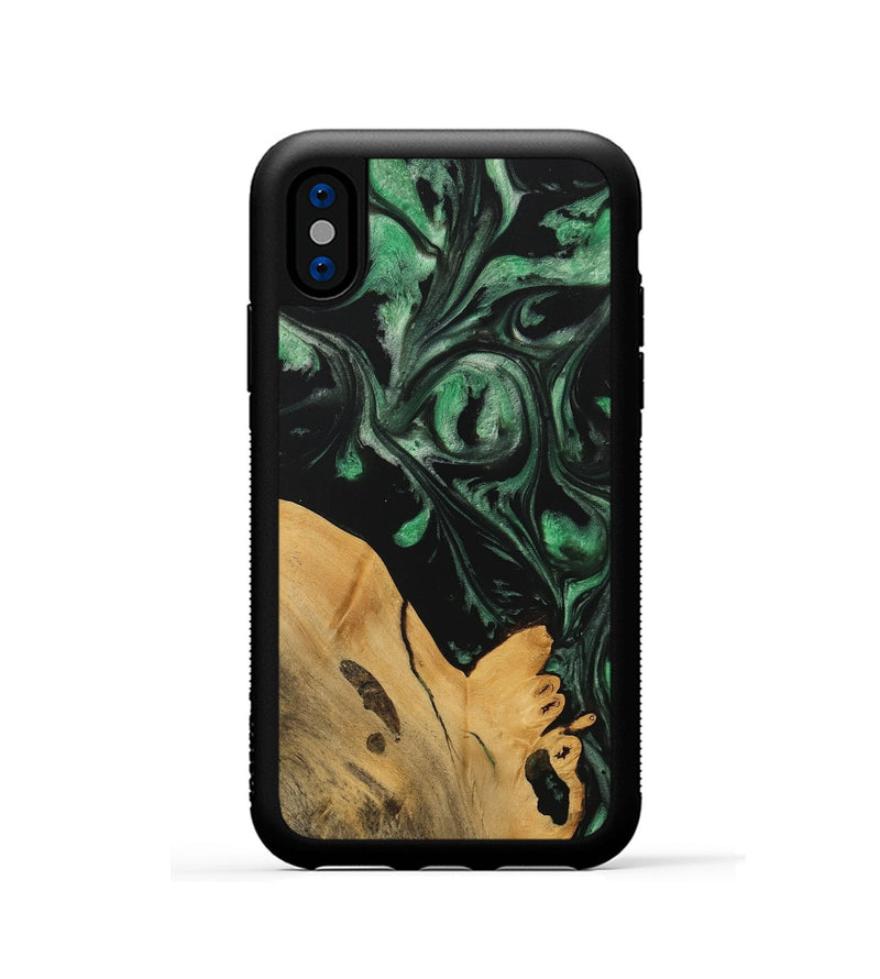 iPhone Xs Wood Phone Case - Prince (Green, 733771)