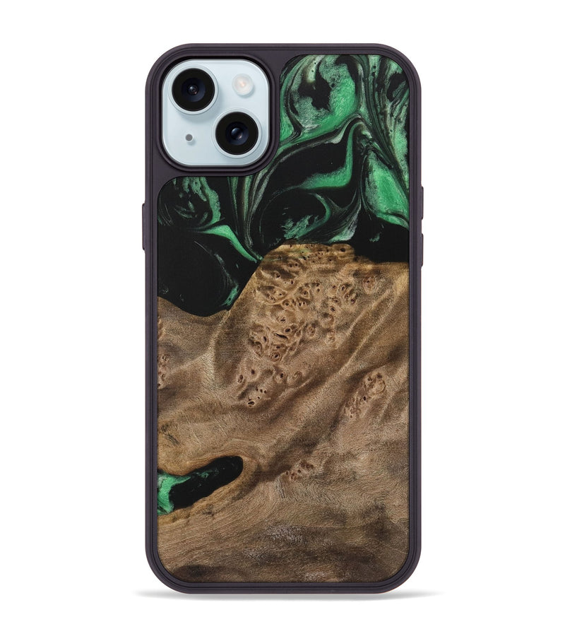 iPhone 15 Plus Wood Phone Case - Nuno (Green, 733772)