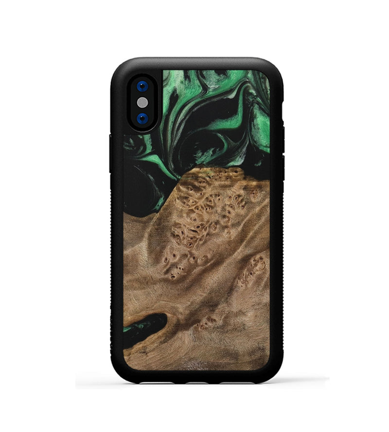 iPhone Xs Wood Phone Case - Nuno (Green, 733772)