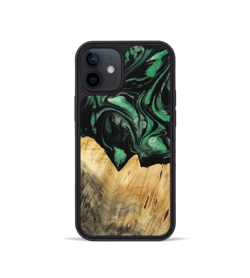 iPhone 12 mini Wood Phone Case - Simonne (Green, 733773)