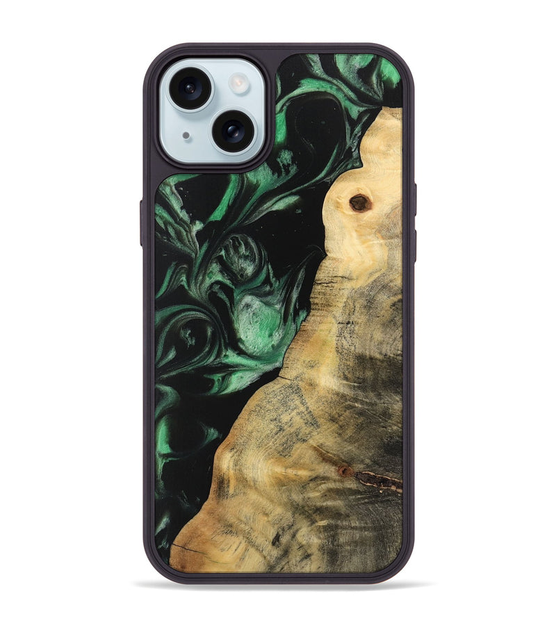 iPhone 15 Plus Wood Phone Case - Sarrah (Green, 733774)