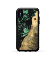 iPhone Xs Wood Phone Case - Sarrah (Green, 733774)