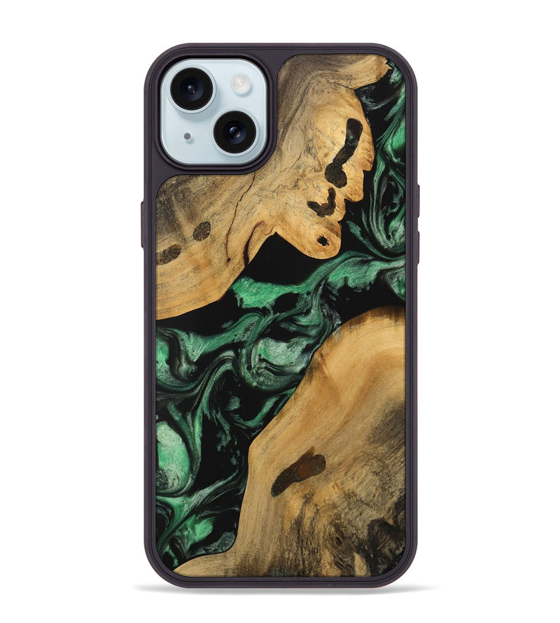 iPhone 15 Plus Wood Phone Case - Jessi (Green, 733775)