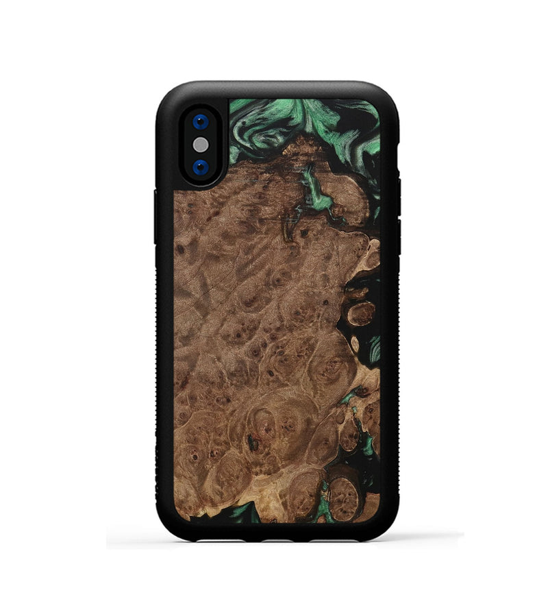 iPhone Xs Wood Phone Case - Mattie (Green, 733780)