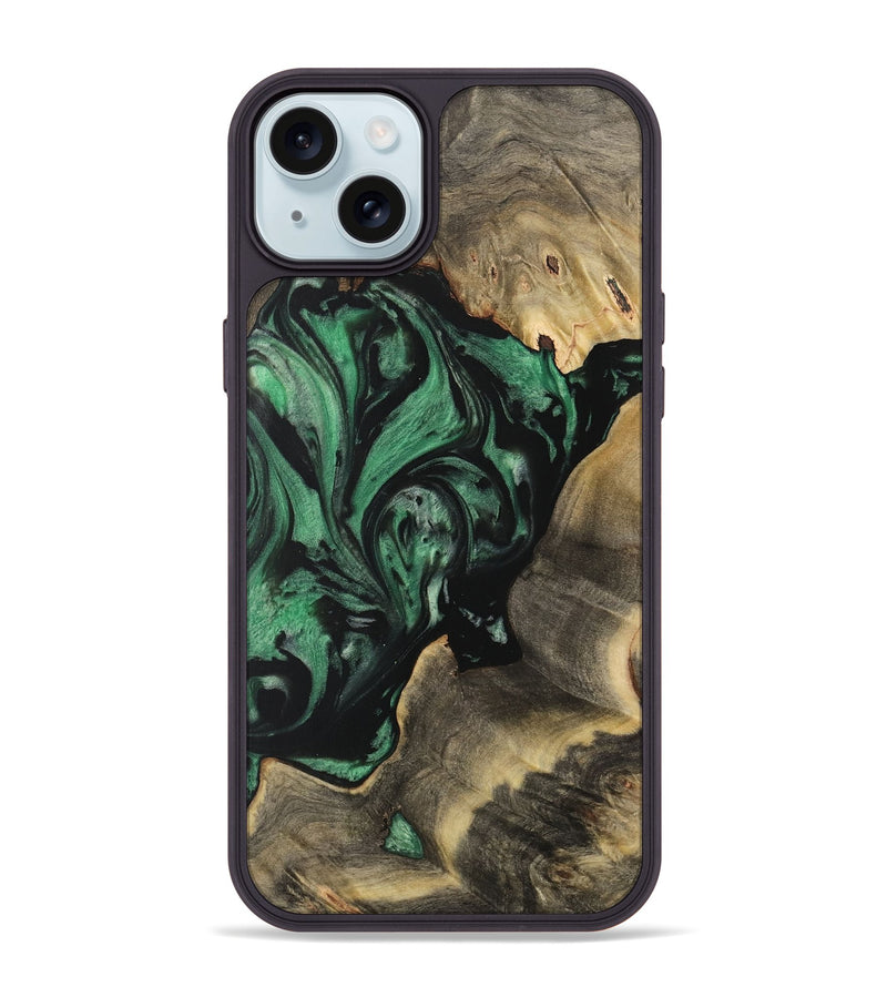 iPhone 15 Plus Wood Phone Case - Sidonia (Green, 733781)