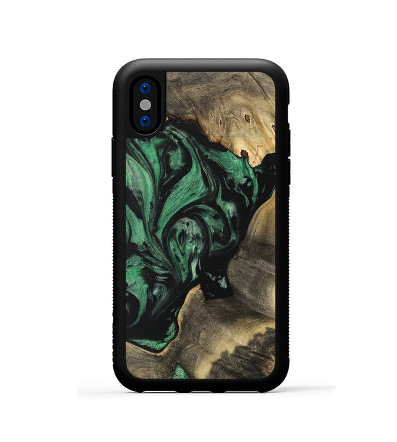 iPhone Xs Wood Phone Case - Sidonia (Green, 733781)