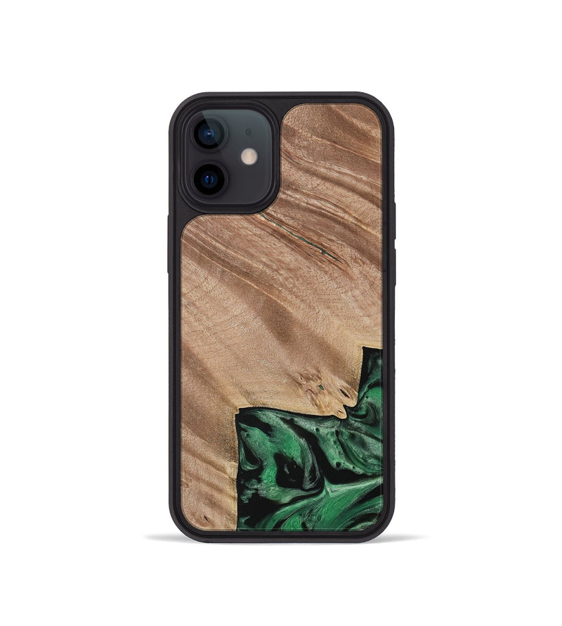 iPhone 12 mini Wood Phone Case - Maridel (Green, 733782)