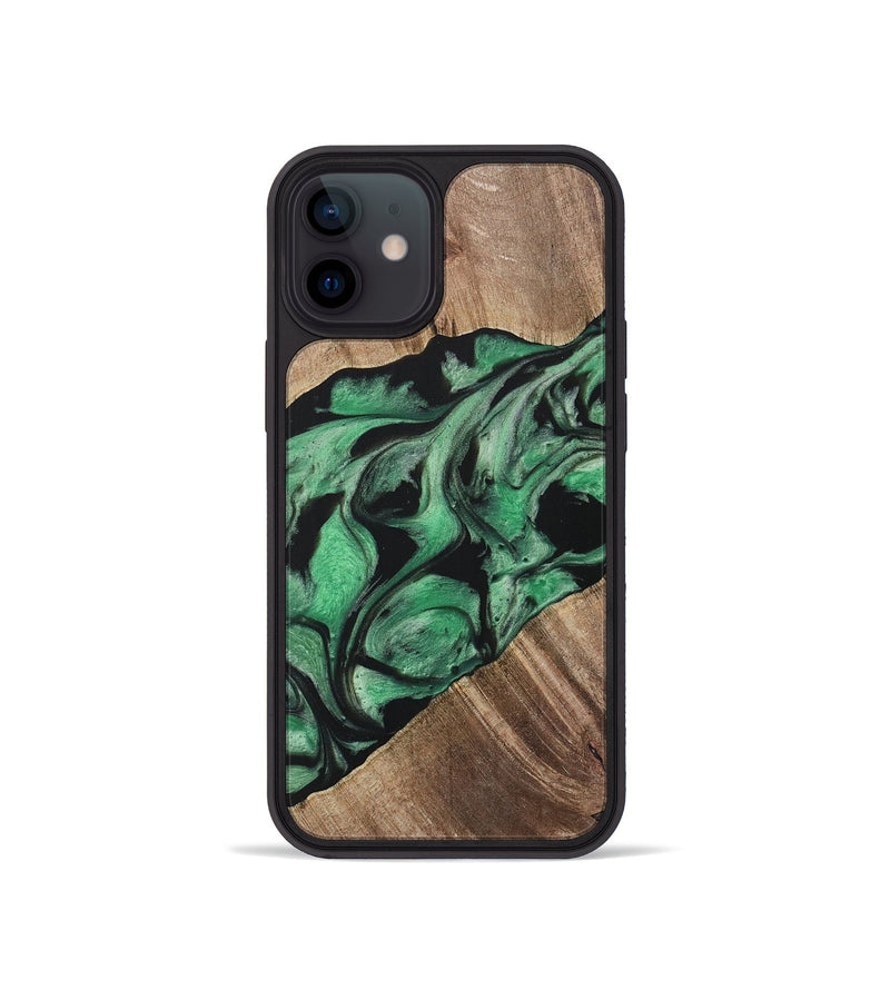 iPhone 12 mini Wood Phone Case - Linea (Green, 733783)